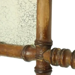 Miroir ancien en bois imitation bambou France 40x34cm