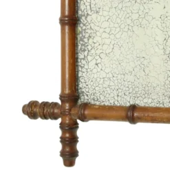 Miroir ancien en bois imitation bambou France 40x34cm