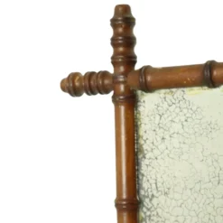 Miroir ancien en bois imitation bambou France 40x34cm