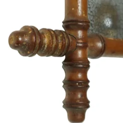 Miroir ancien en bois imitation bambou France 40x34cm