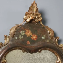 Miroir ancien en bois laqué, Italie, fin XIXe siècle