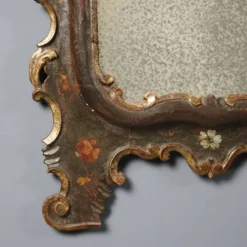 Miroir ancien en bois laqué, Italie, fin XIXe siècle