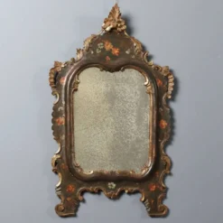 Miroir ancien en bois laqué, Italie, fin XIXe siècle