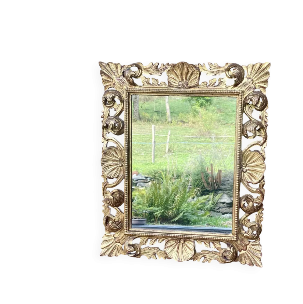Miroir ancien en bois sculpté