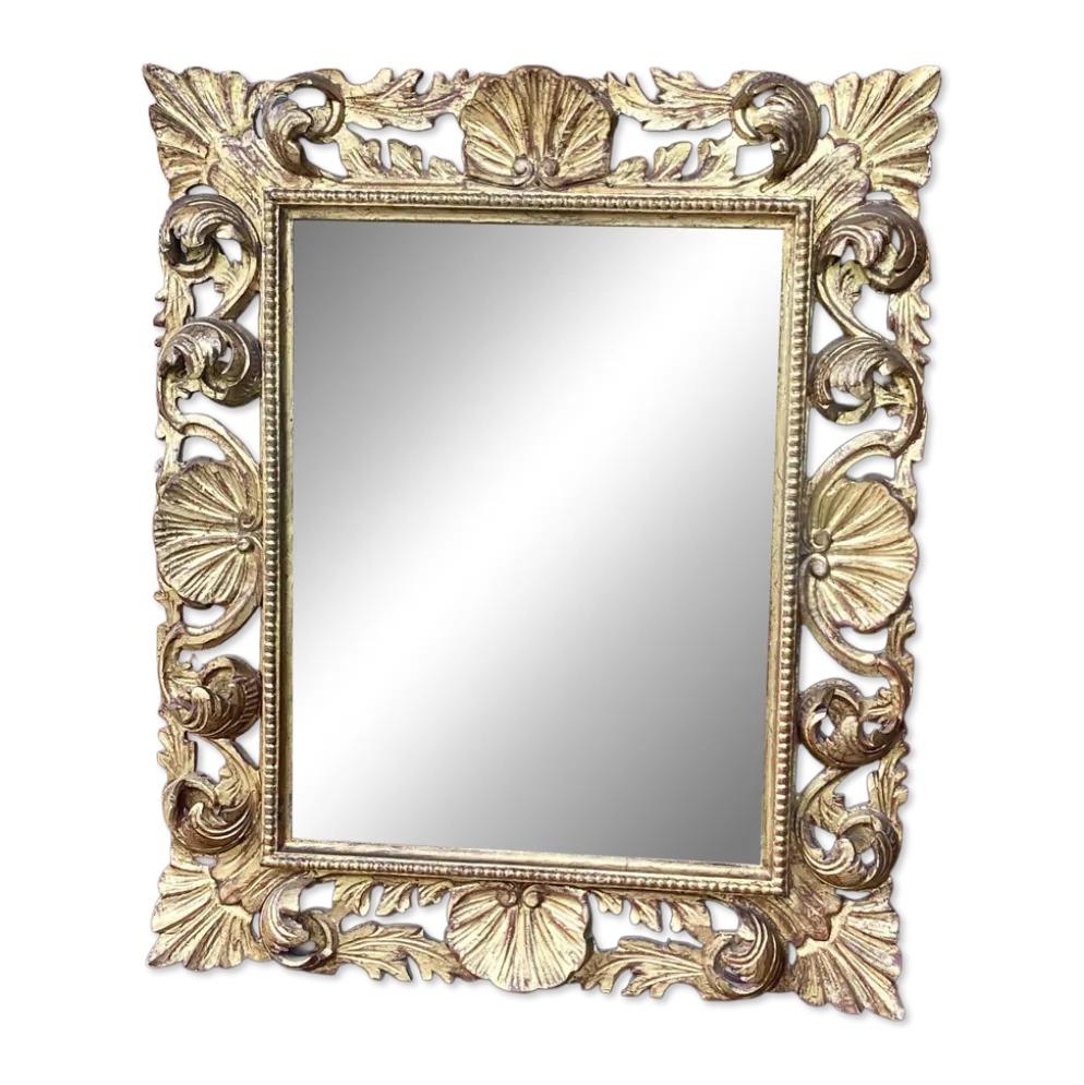 Miroir ancien en bois sculpté