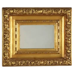 Miroir ancien en bois sculpté et doré, Italie, XXe siècle