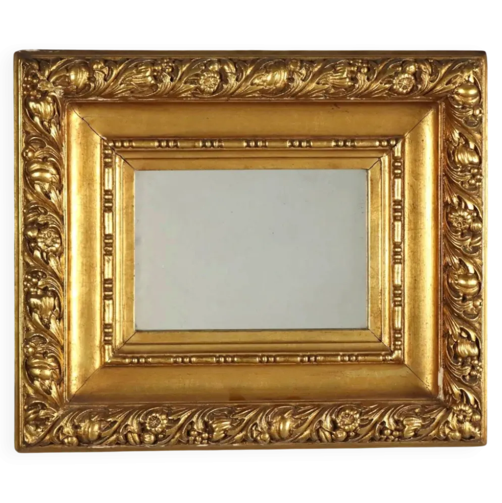 Miroir ancien en bois sculpté et doré, Italie, XXe siècle