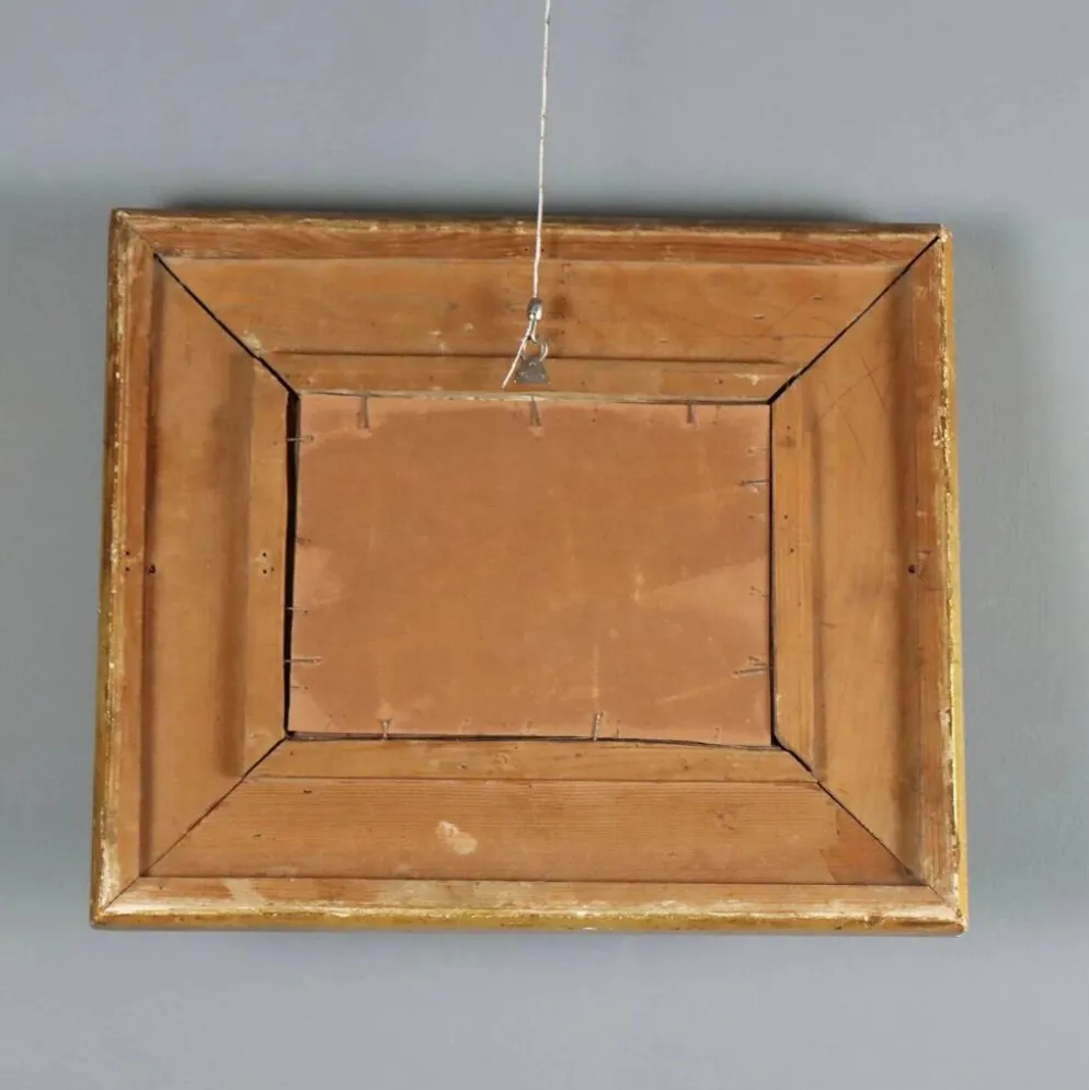 Miroir ancien en bois sculpté et doré, Italie, XXe siècle