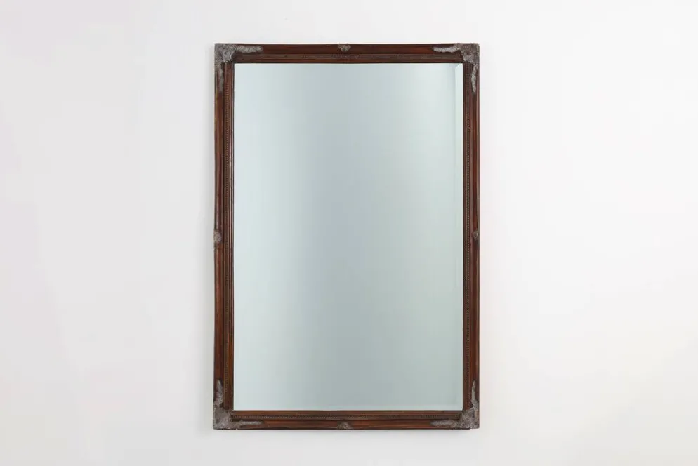Miroir ancien à facettes en bois sculpté, France, années 1850