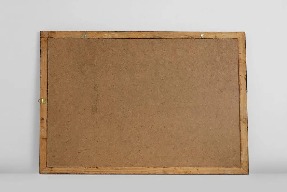 Miroir ancien à facettes en bois sculpté, France, années 1850