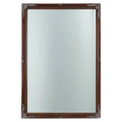 Miroir ancien à facettes en bois sculpté, France, années 1850