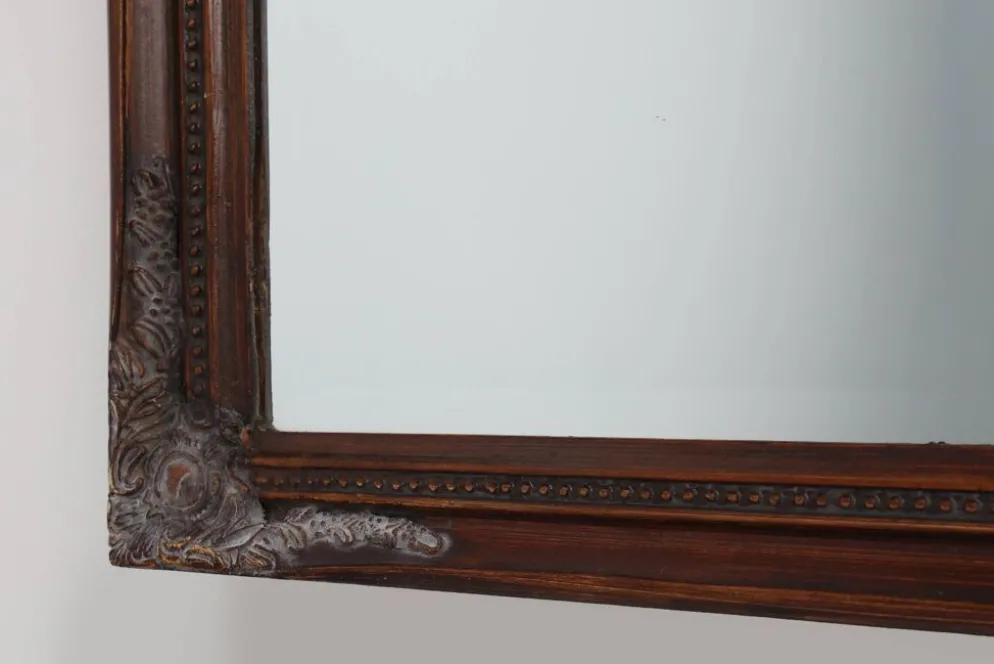 Miroir ancien à facettes en bois sculpté, France, années 1850