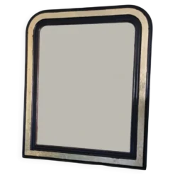 Miroir ancien noir et doré – 98 x 78