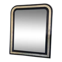 Miroir ancien noir et doré – 98 x 78