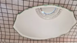 Miroir ancien à poser biseauté velours vintage