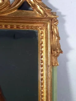 Miroir ancien style Louis XVI bois sculpté dorure d'origine 73x43 cm D230