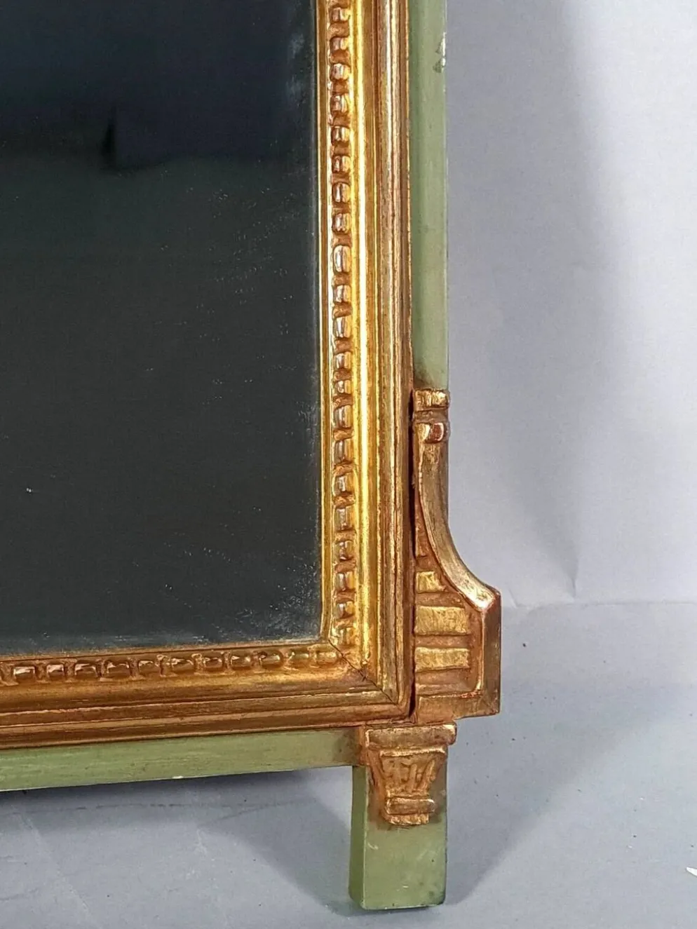 Miroir ancien style Louis XVI bois sculpté dorure d'origine 73x43 cm D230