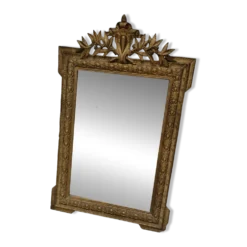Miroir ancien style Napoléon III à fronton aux lauriers