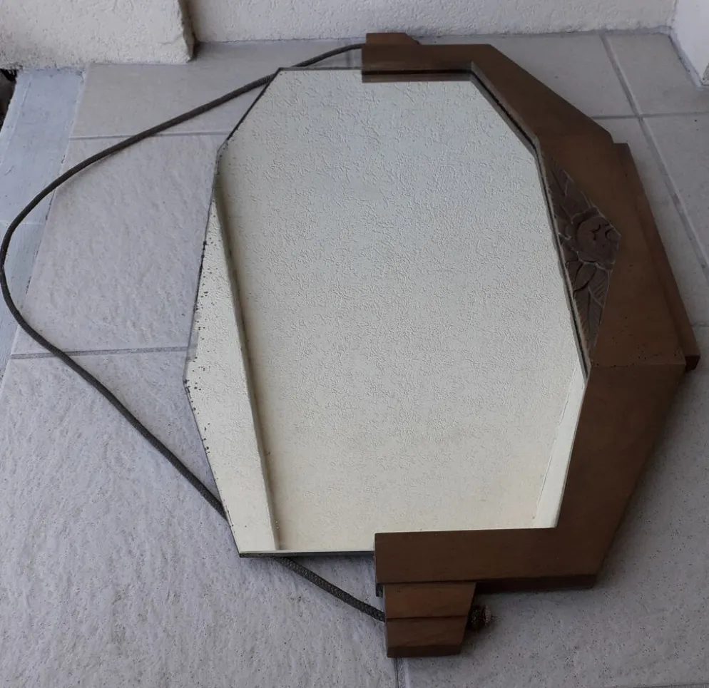 Miroir années 60 bois
