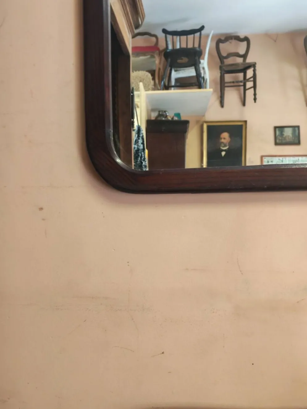 Miroir arche en bois vintage Pologne 1970