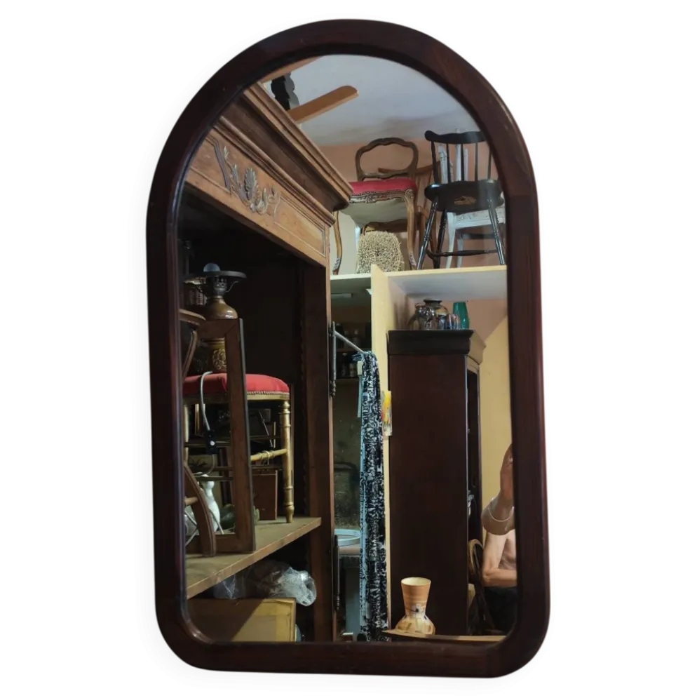 Miroir arche en bois vintage Pologne 1970