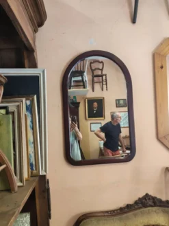 Miroir arche en bois vintage Pologne 1970