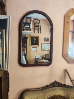 Miroir arche en bois vintage Pologne 1970