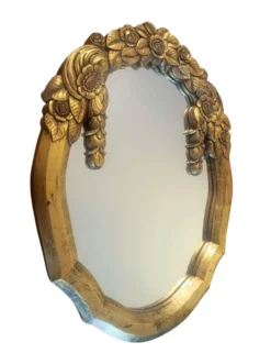 Miroir Art Déco cadre dor sculpté, France vers 1930