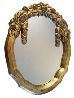 Miroir Art Déco cadre dor sculpté, France vers 1930