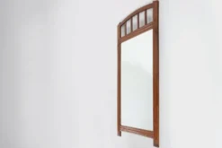 Miroir Art Déco en bois avec miroir taillé en facettes, années 1930
