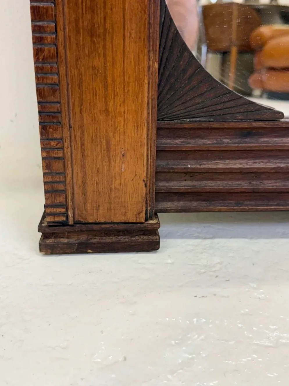 Miroir art déco en bois sculpté, 1930s