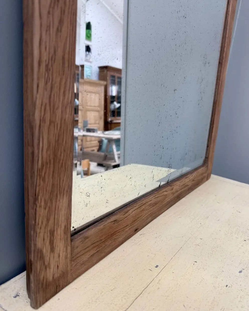 Miroir art déco en chêne, rénové