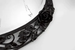Miroir Art déco en fer forgé à décor de roses, vers 1920