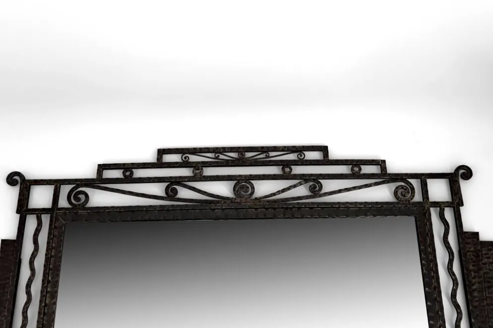 Miroir Art Déco en fer forgé – Paul Kiss, Paris, vers 1930