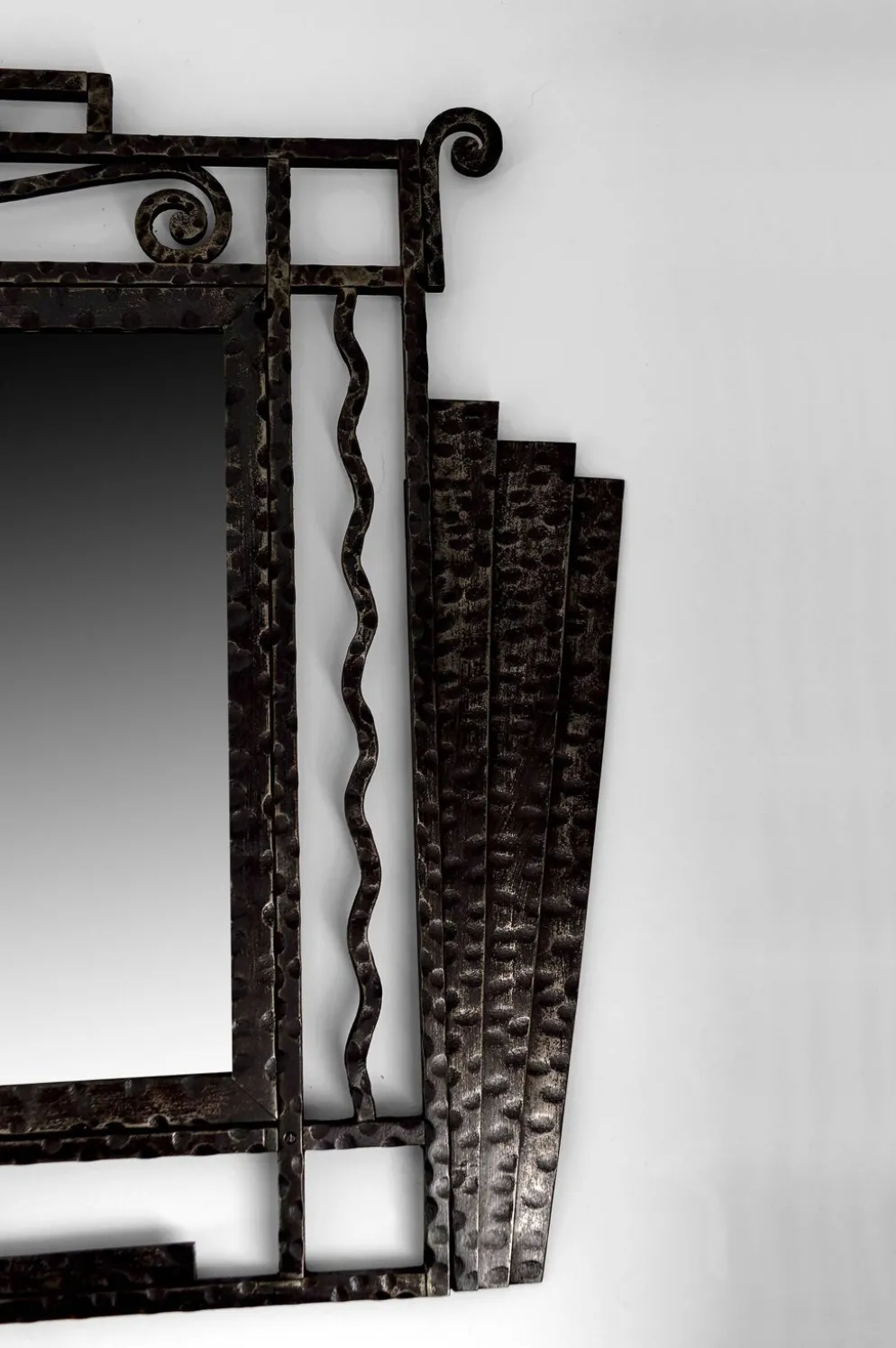 Miroir Art Déco en fer forgé – Paul Kiss, Paris, vers 1930