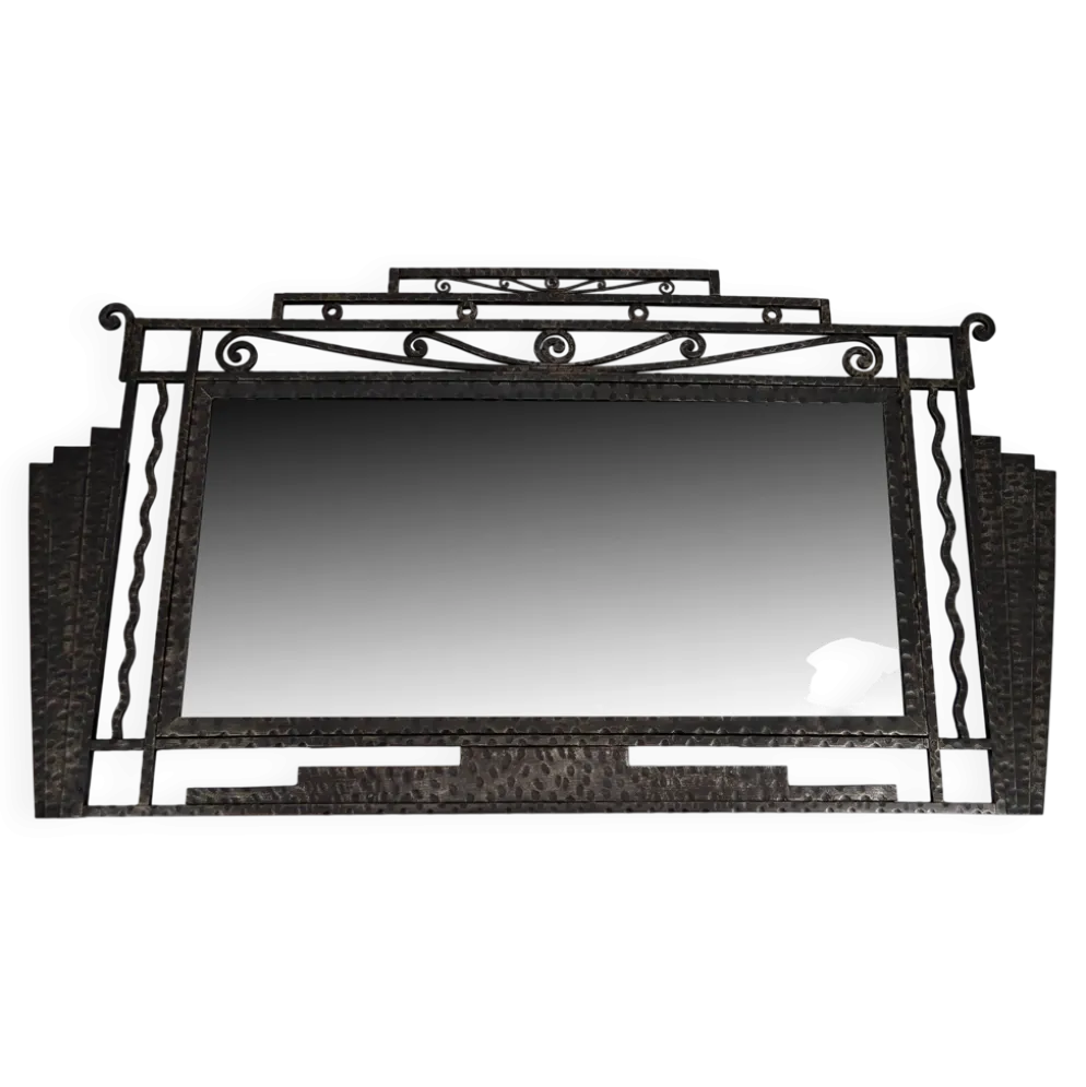 Miroir Art Déco en fer forgé – Paul Kiss, Paris, vers 1930