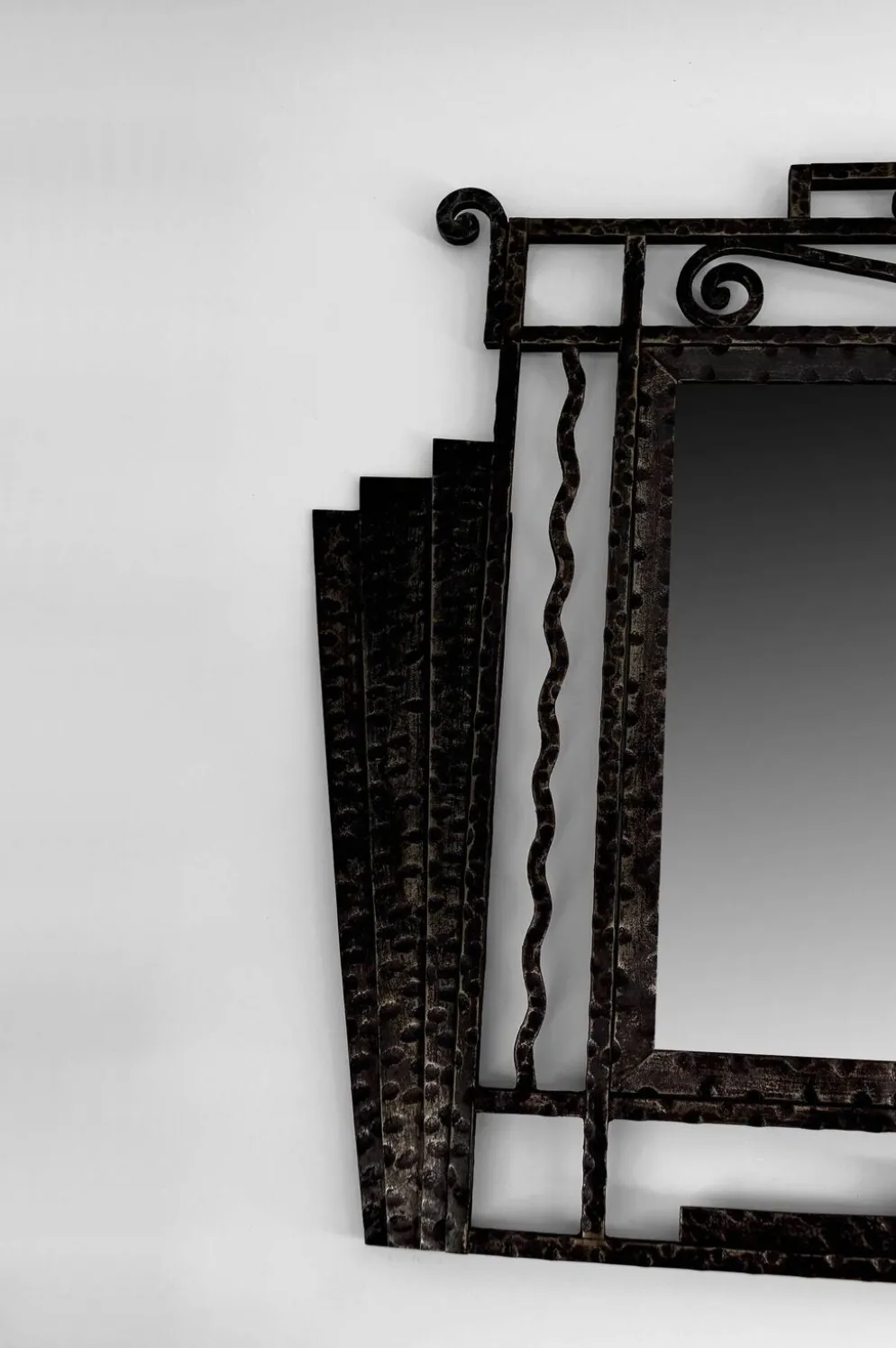 Miroir Art Déco en fer forgé – Paul Kiss, Paris, vers 1930