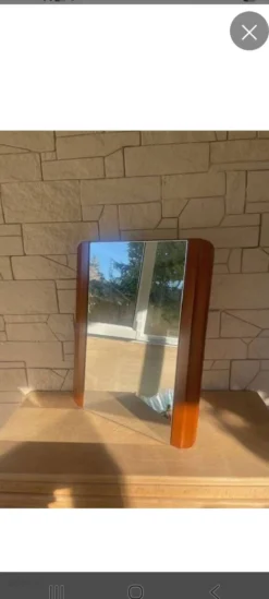 Miroir art déco moderniste en acajou
