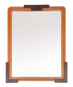 Miroir Art Déco néerlandais, cadre en chêne, École d'Amsterdam, années 1920