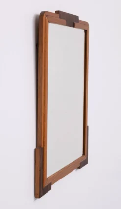 Miroir Art Déco néerlandais, cadre en chêne, École d'Amsterdam, années 1920