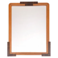 Miroir Art Déco néerlandais, cadre en chêne, École d'Amsterdam, années 1920