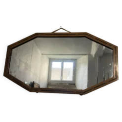 Miroir Art déco vintage bois marqueté