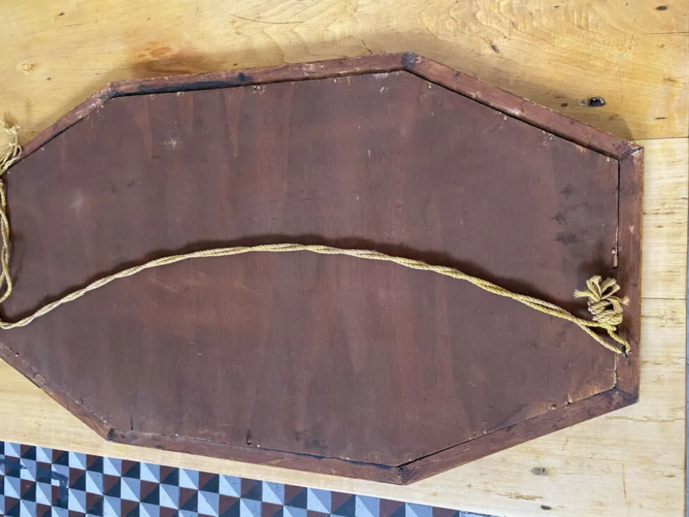 Miroir Art déco vintage bois marqueté