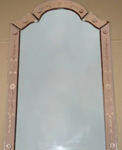 Miroir Art Déco vénitien en verre des années 1920