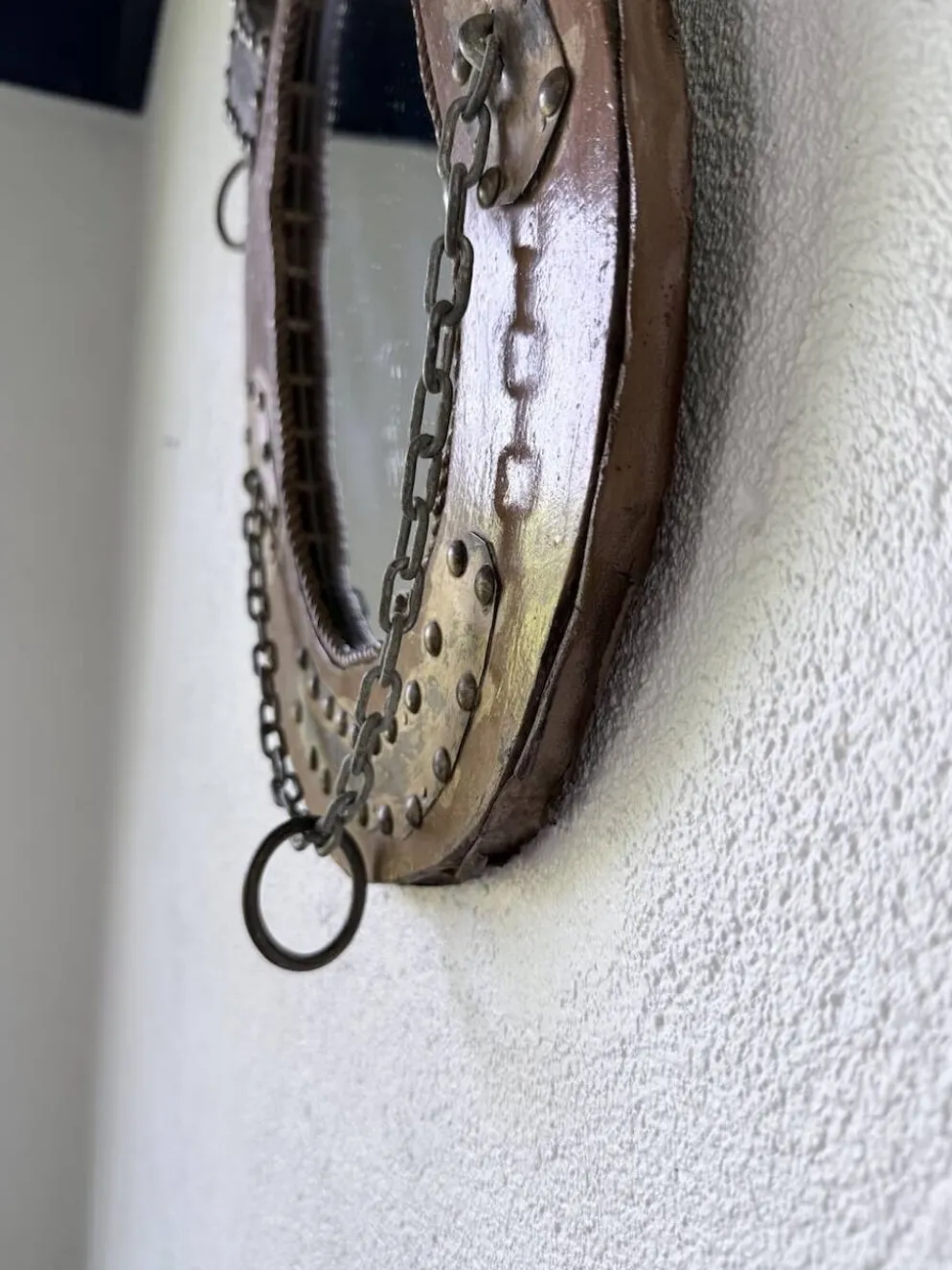 Miroir artisanal brutaliste « cheval »