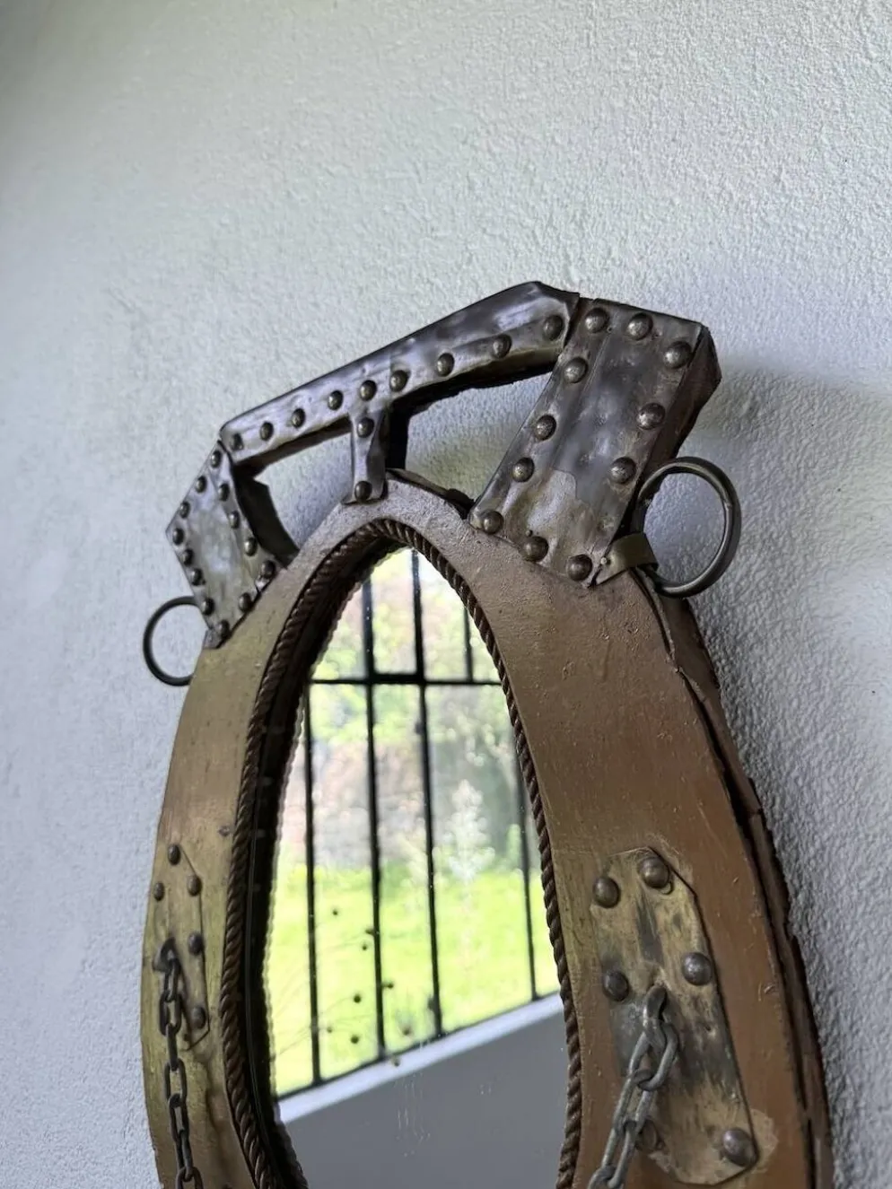 Miroir artisanal brutaliste « cheval »