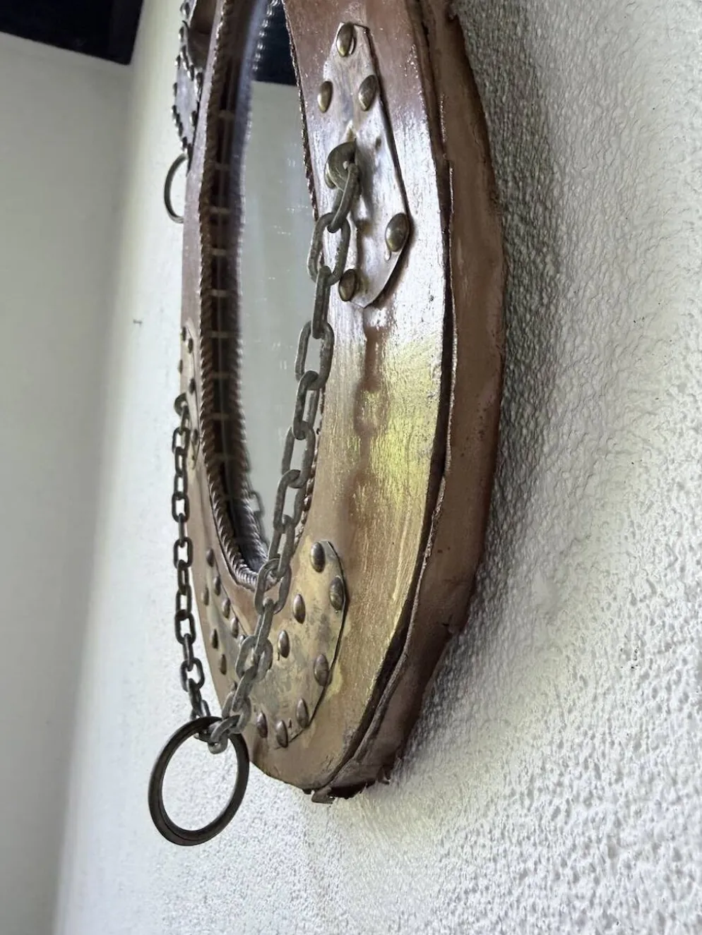 Miroir artisanal brutaliste « cheval »