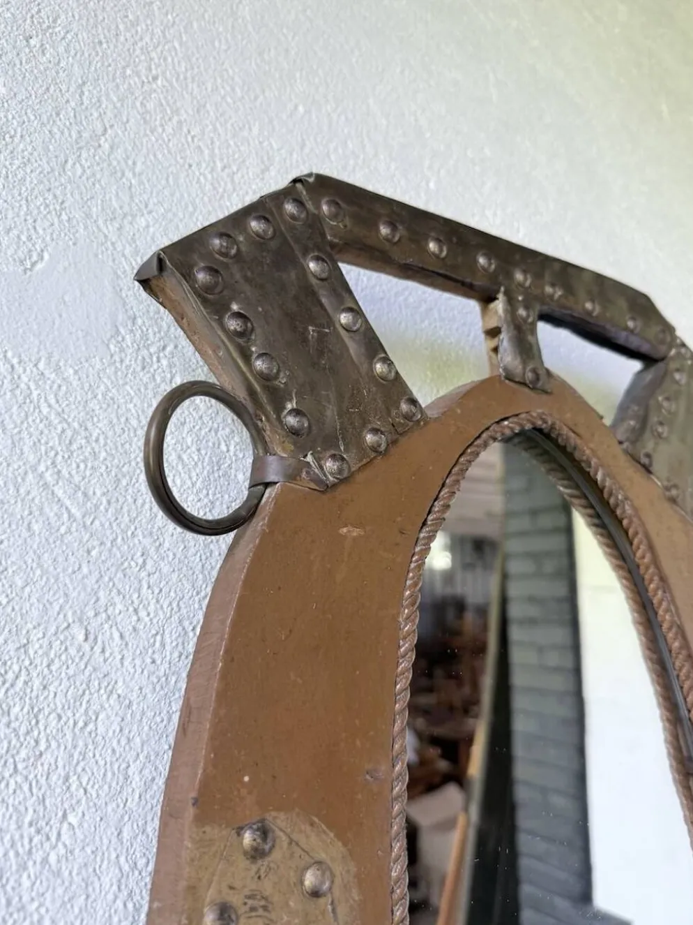Miroir artisanal brutaliste « cheval »