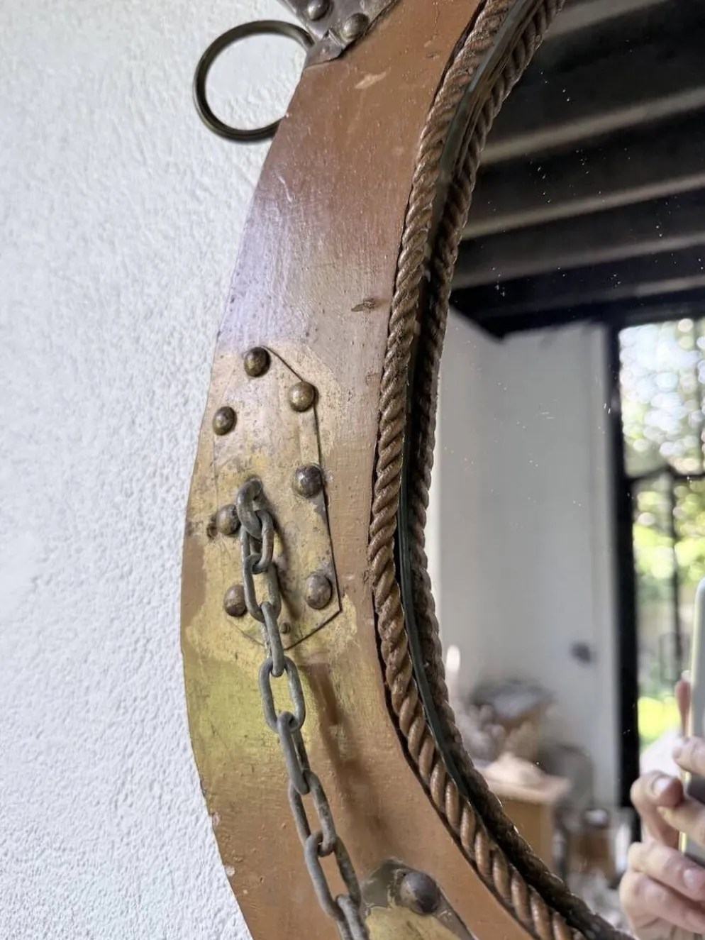 Miroir artisanal brutaliste « cheval »