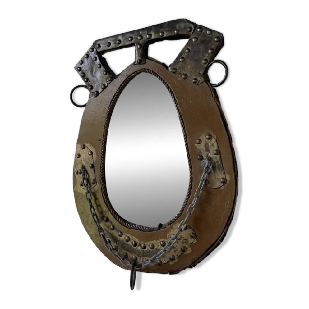 Miroir artisanal brutaliste « cheval »